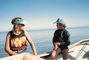 My best mate Sharon and I out on a commercial fishing trip with her dad.